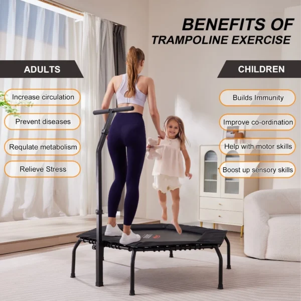 Fitness Trampoline with Armrest